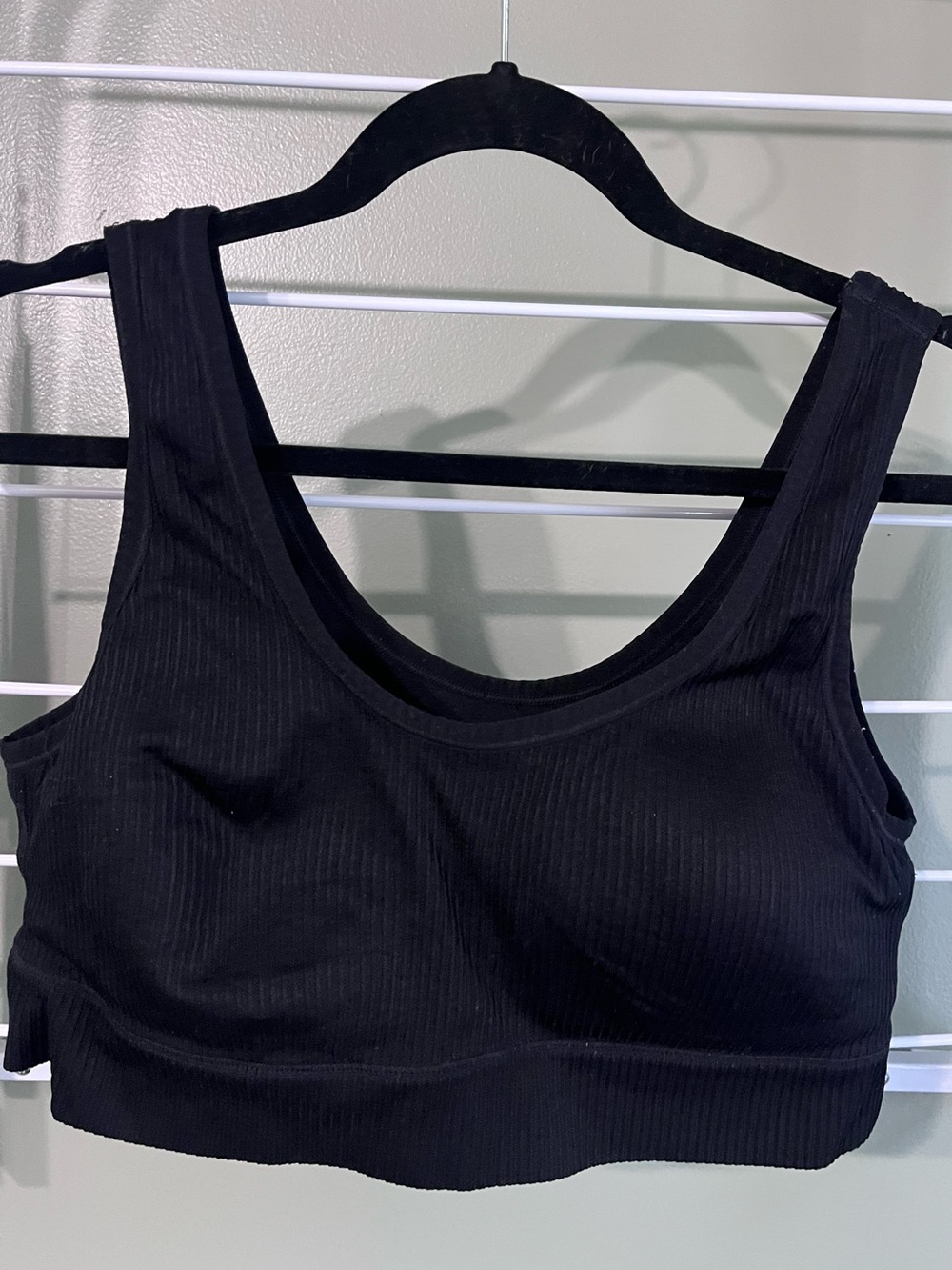 Torrid Curve Black Ribbed Scoop Neck Bralette